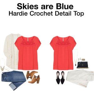 Stitch Fix Red Hardie Crochet Detail Top
